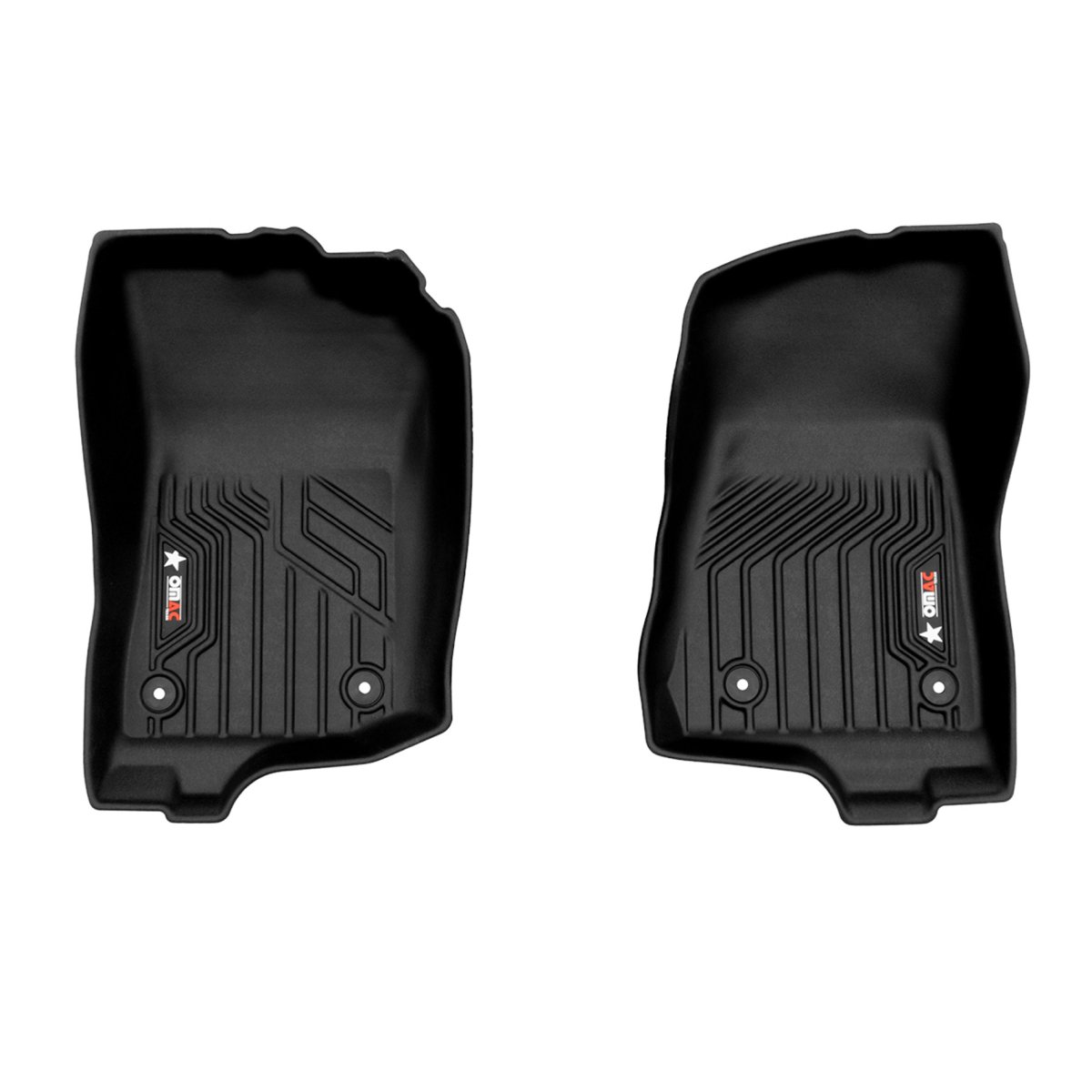 Jeep Wrangler JL 3D Texan Floor Mats - Second Row - Omac - Premium TPE - Black - 2018-2025